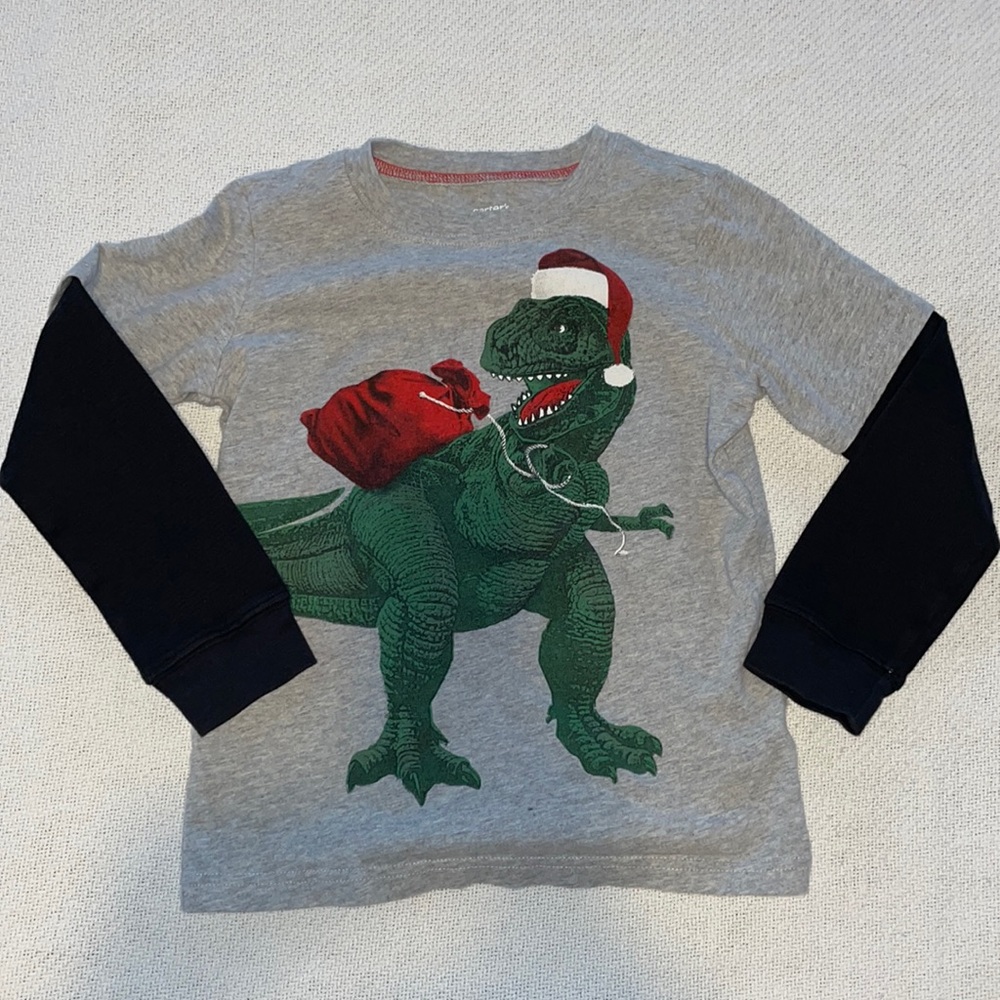 Carter’s Kid Christmas dinosaur ling sleeved tee